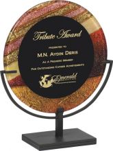 Round Sunset Sands Acrylic Art Plaque and Stand