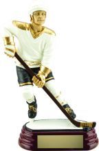White/Gold Male Hockey Resin