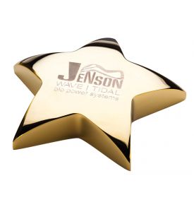 Engraveable Paperweight Gold Star
