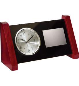 Rosewood &amp; Acrylic Desk Clock