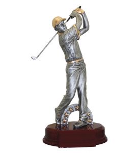 Resin Sculpture Modern Golfer M.